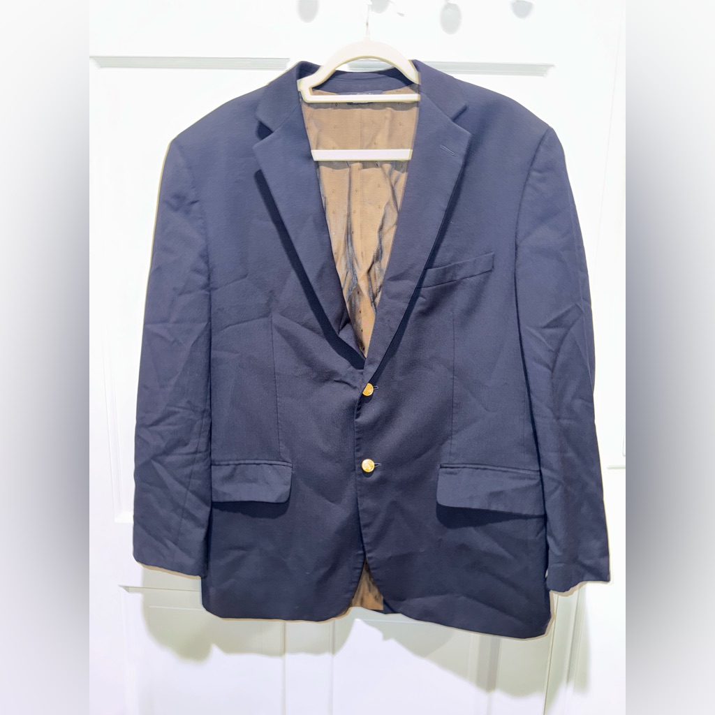 Joseph  Feiss Dark Blue Blazer With Gold Buttons